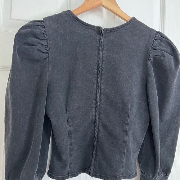 Black jean Blouse, long sleeve size Small - Picture 3 of 8
